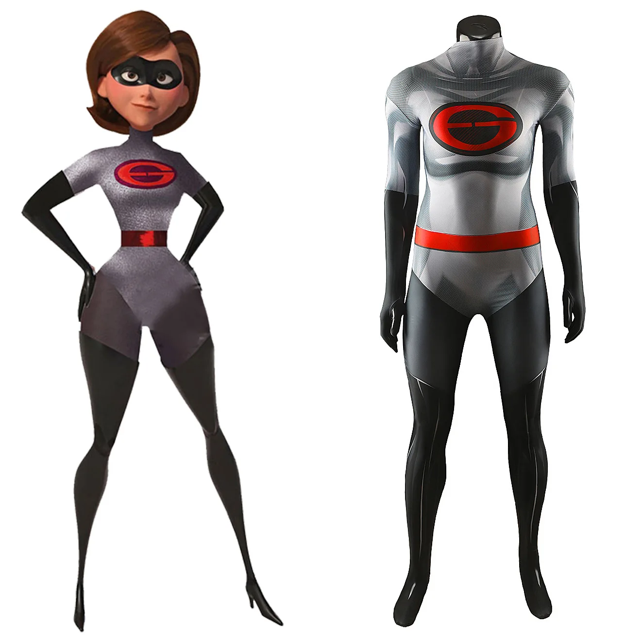 

The Incredibles Cosplay Helen Parr Costume Superhero 3D Printed Spandex Bodysuit Zentai Outfits Halloween Costume for Adult Boys