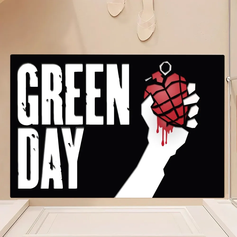 Rock Band Green Day Saviors Floor Mat Bedroom Kitchen Door Bath House Super Absorbent Foot Non-slip