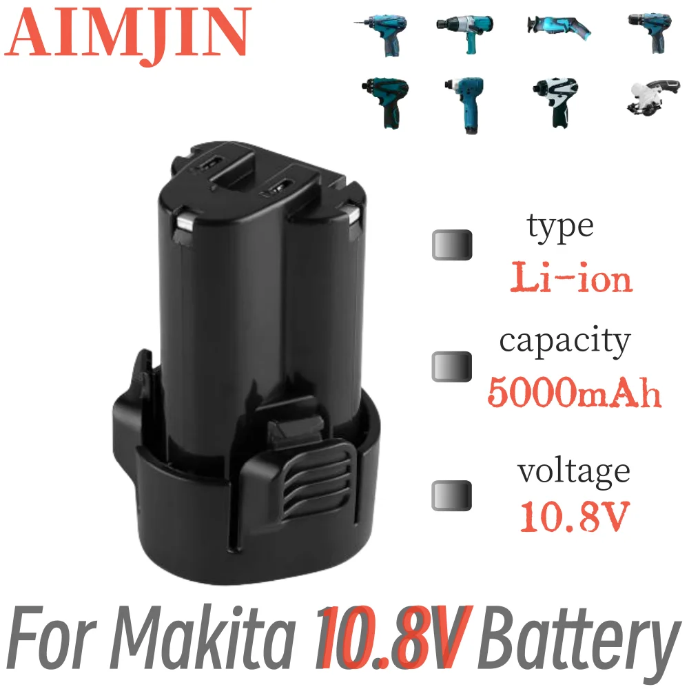 

10.8V 5000mAh lithium-ion replaceable battery, suitable for Makita cordless drill tool BL1013 BL1014 BL 1013 BL 1014 LCT203W