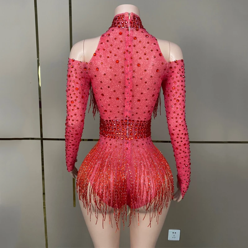 Nowe Wiele Kolorów Błyszczące Cyrkonie Frędzle Body Kobiety Gogo Dance Rave Strój Dj Ds Stage Jazz Odzież Drag Queen Kostiumy