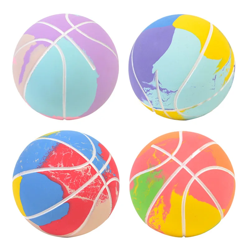 High-stretch Basketball Dazzling Multi-colour Squeeze Mini Sports Ball Toy Child Adult Anti-anxiety Decompression Bouncy Ball