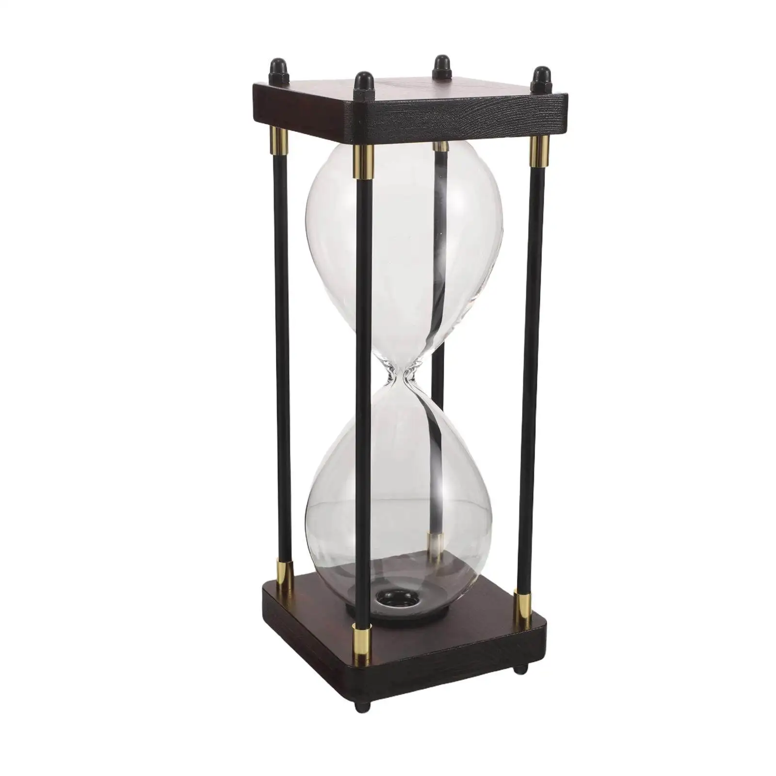Empty Glass Hourglass Fillable Timer Vintage Wood Frame DIY Sand Timer Wedding Ceremony Office Desk Decor Vintage Hourglass