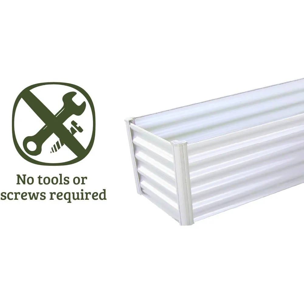 سرير حديقة مرتفع مجلفن ممتاز مقاس 4 × 3 بوصات على شكل حرف L مع سهولة التجميع، تصريف فائق لجميع النباتات #3