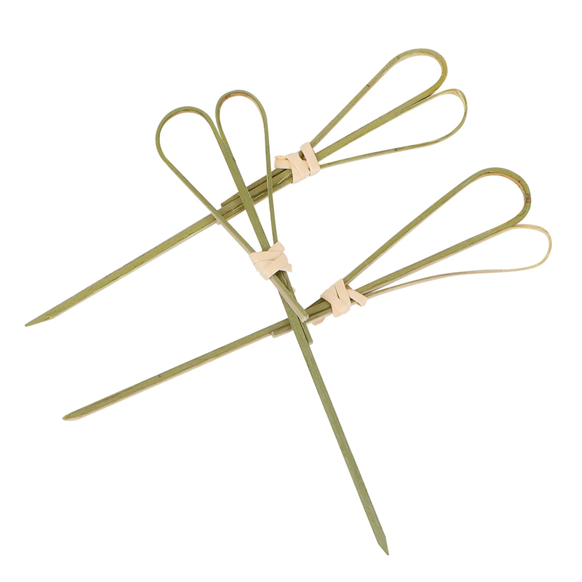

100pcs Bamboo Cocktail Picks Scissor Shaped Handles Fruit Sticks Bar KTV Home Party Appetizers Decorative Garnish Skewers