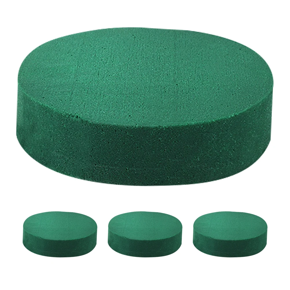 

4 шт. цветочные пенопластовые блоки для цветочных композиций, круглые влажные и сухие кирпичи, искусственные свежие цветы, декор для свадебной вечеринки, цветок «сделай сам»