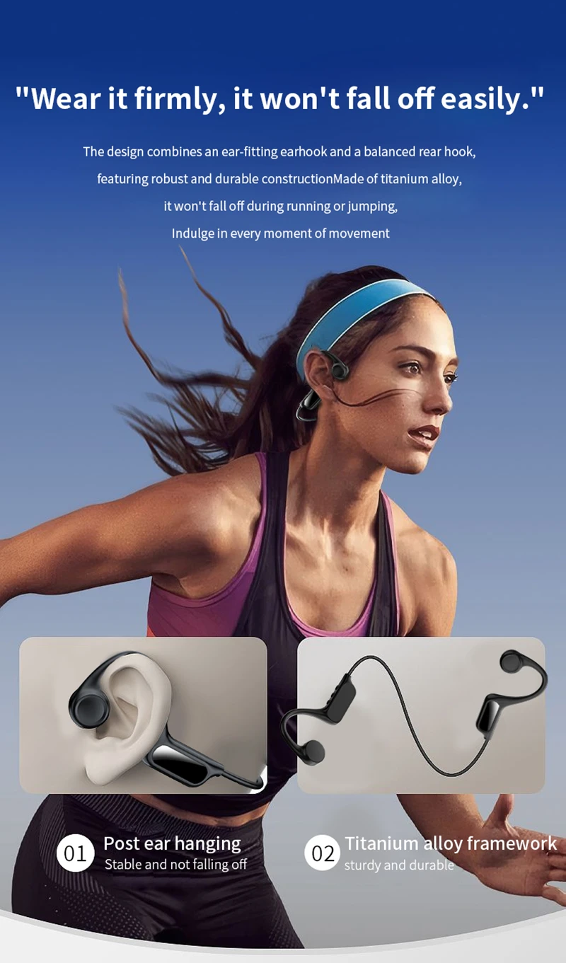 Lenovo Knochenleitungs-Sportkopfhörer IPX8 Wasserdichtigkeit zum Schwimmen, Radfahren, Laufen 8GB Speicher Bluetooth-Kopfhörer – Detail 4