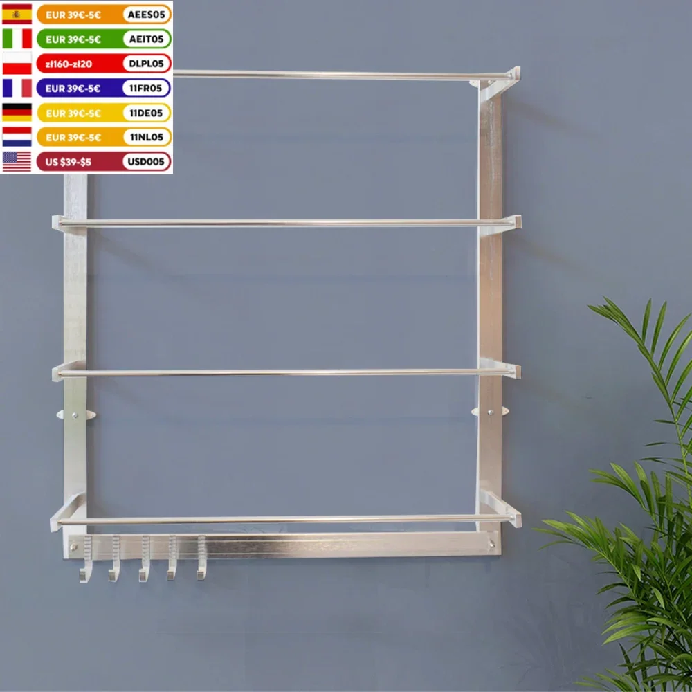 Wall Mount Rack Sewing Ribbon Thread Roll Organizer Holder Sewing Spool 4 Rods Wire Spool Rack