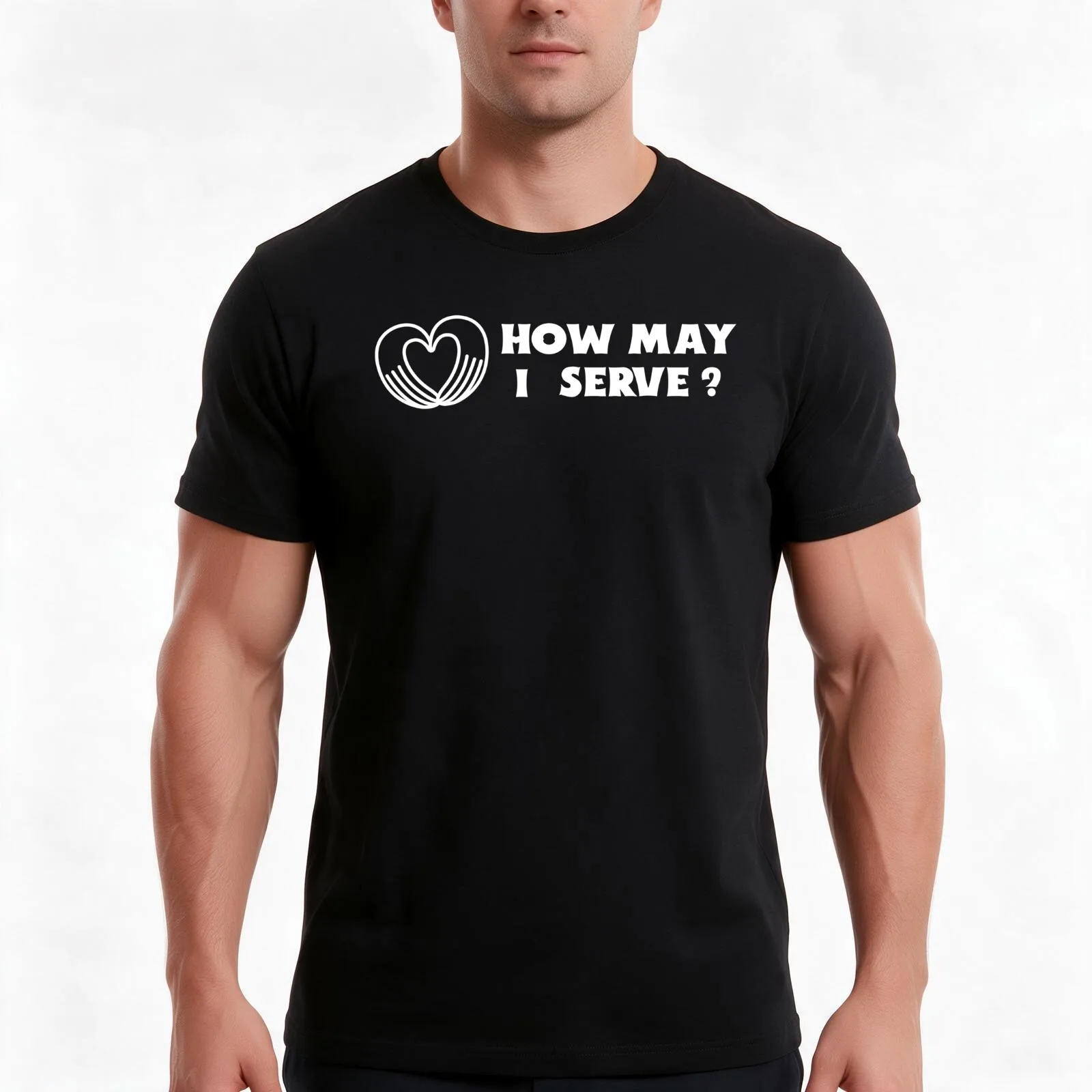 How May I Serve T-Shirt, Summer Casual Cotton Tee, Oversized Streetwear Tops, Vintage Graphic Print, Loose Fit Short Sleeve