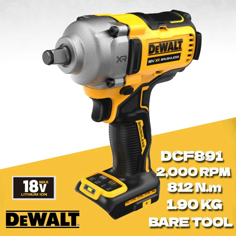 DEWALT DCF891 Cordless Impact Wrench With Hog Ring Anvil Tool Only 812N.m High torque Dewalt Professional Power Tool