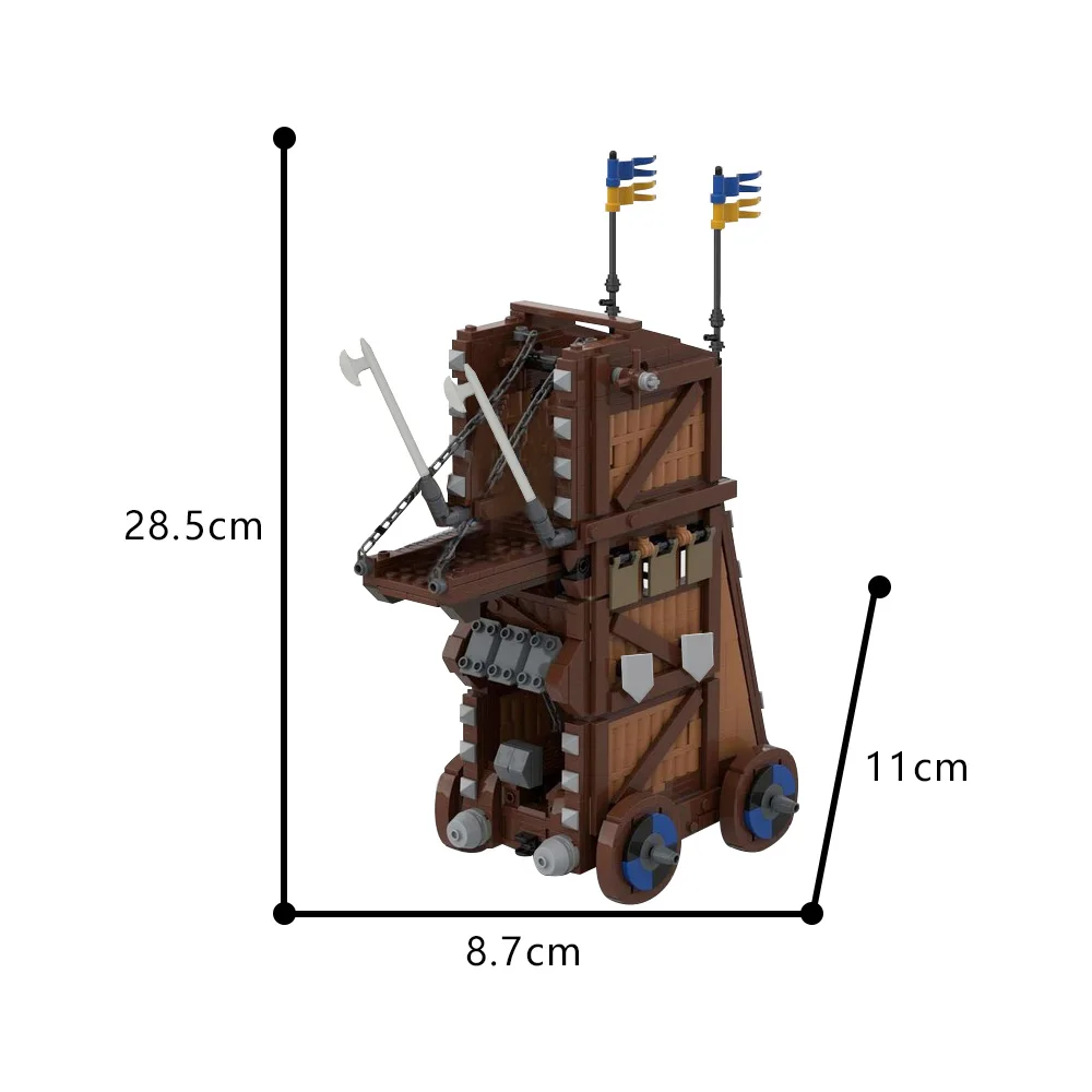 MOC Medieval Castle Black falcon Siege Tower Building Blocks Model Knighteds Fortress Bricks DIY Assembled Toy for Children Gift