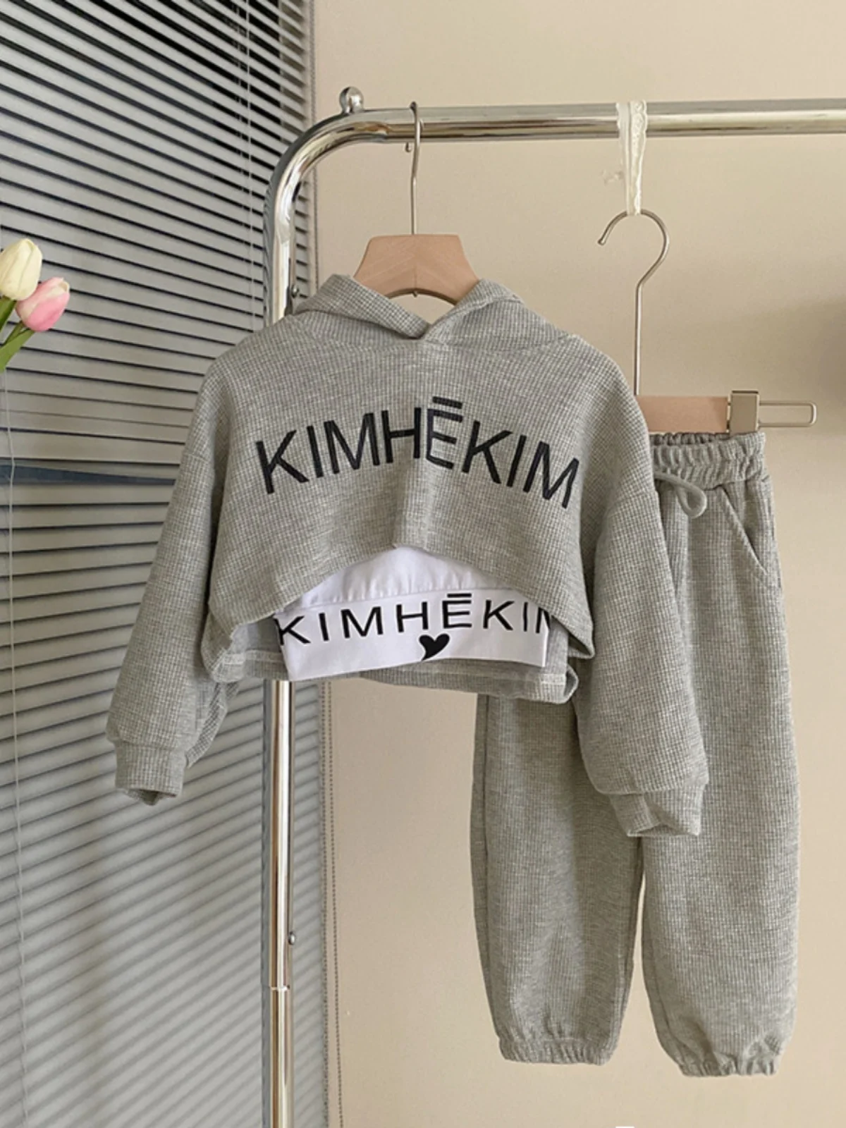 

Girls' Letter Sweatirt Set 2025 Spring Autumn New Sle Versatile Top Baby Korean Version Tee-piece Set Trendy