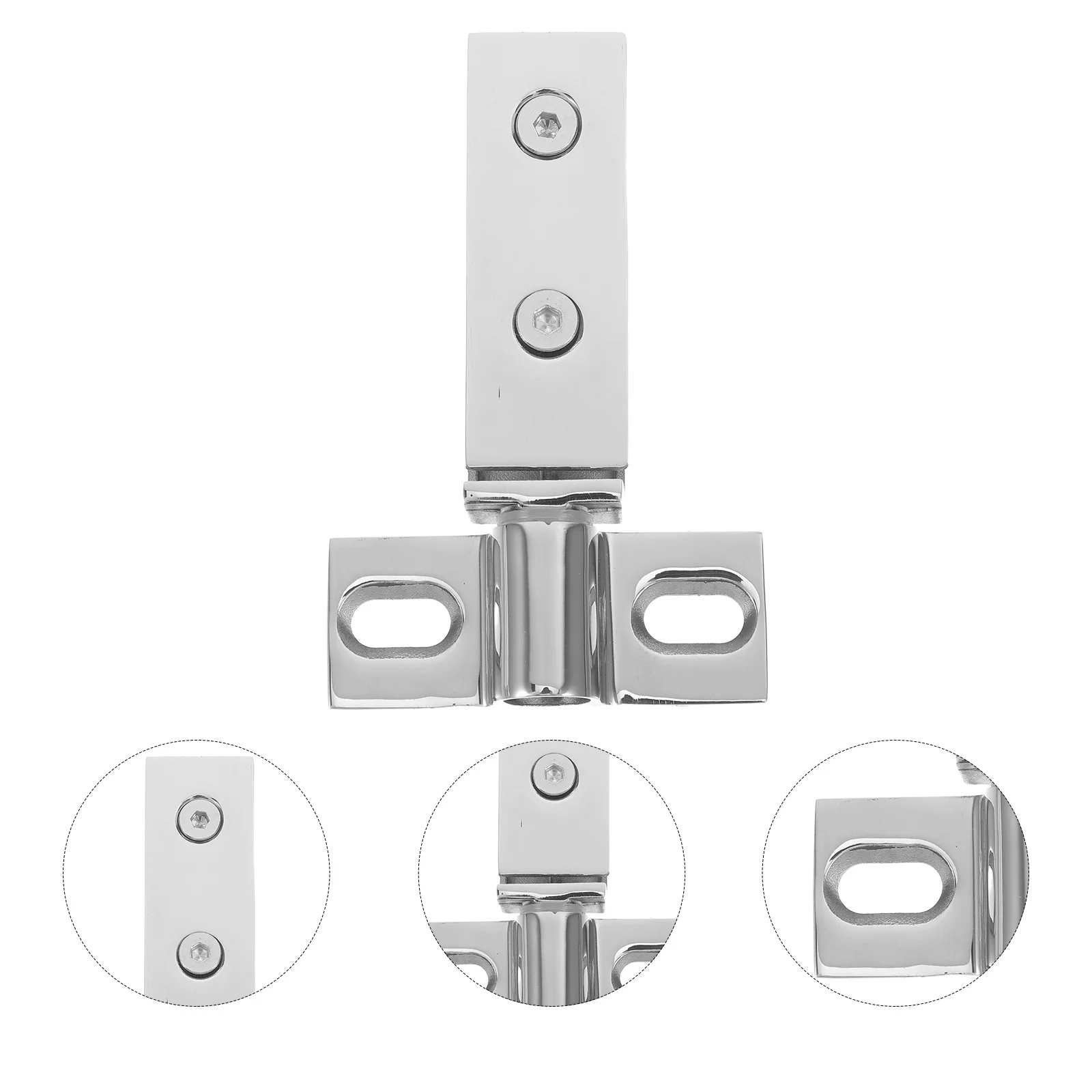 

1Set Stainless Steel Shower Room Hinge Rectangular Dual Hole Heavy Duty Pivot Hinge Easy Installation Glass Shower Door Hardware