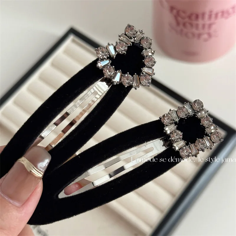 Diamond in the Debris Oval BB Clip Love Square Barrettes Women\'s Side Bang Clip Simple Style Side Versatile Hair Accessories New