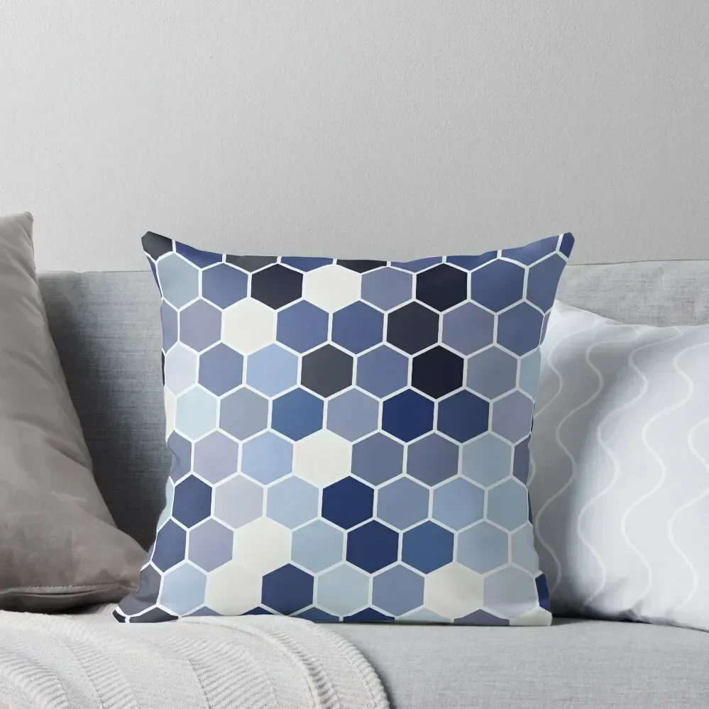 

HONEYCOMB HEXAGON BLUE Throw Pillow Cushions For Sofa Decorative Cushions For Luxury Sofa pillow