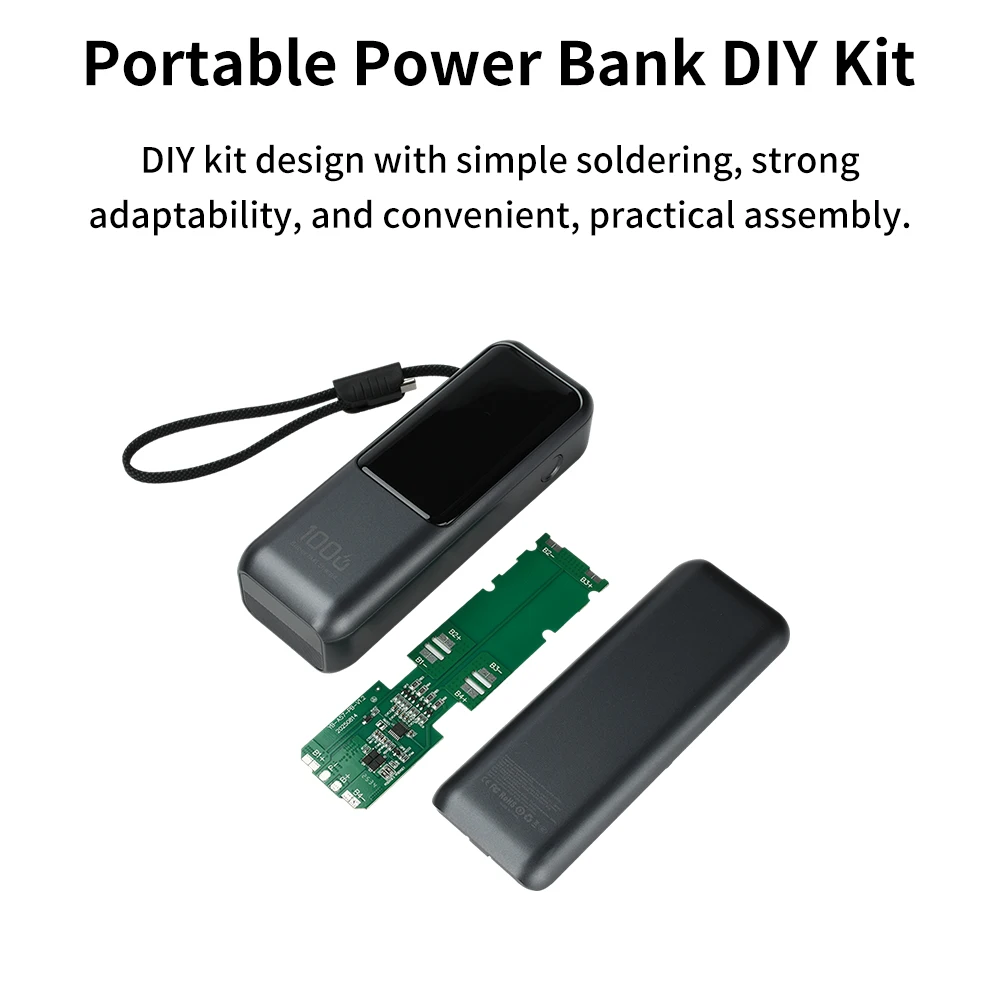 4*21700 PD100W Fast Charge Battery Holder USB Type-C Power Bank Battery Box Phone Charger DIY Shell Case Charge Storage Case