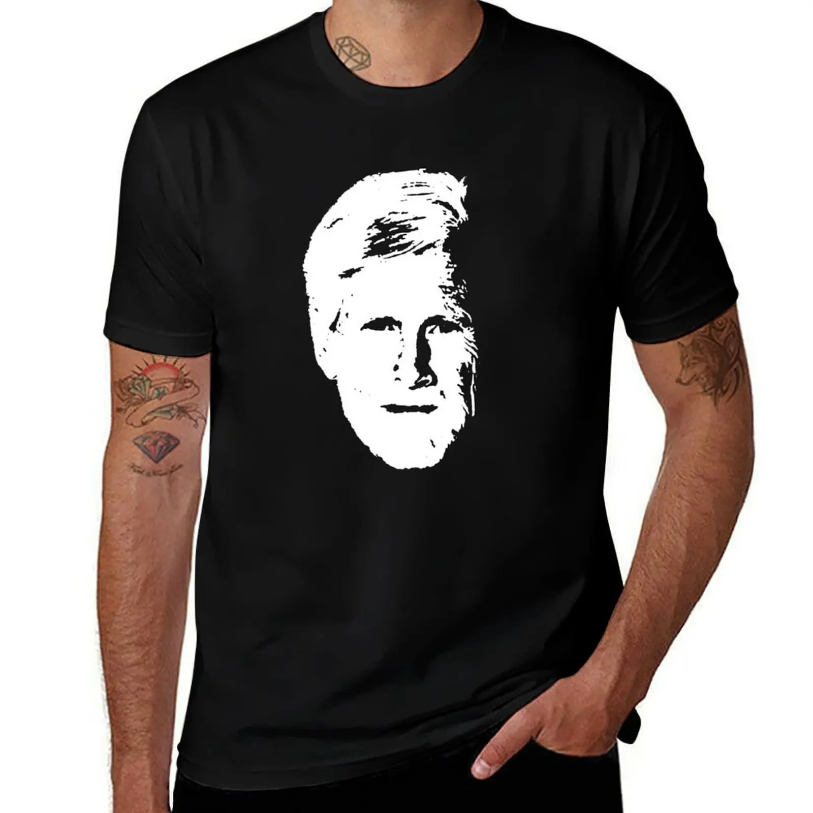 Keith Morrison - White Stencil T-Shirt Construction Work Tee Shirt T-Shirt