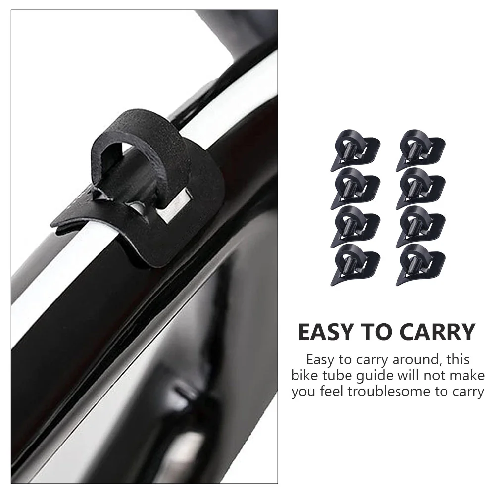 8 Sets Derailleur Conduit Liner Adhesive Mosaic Tiles Aluminum Alloy Cable Clip