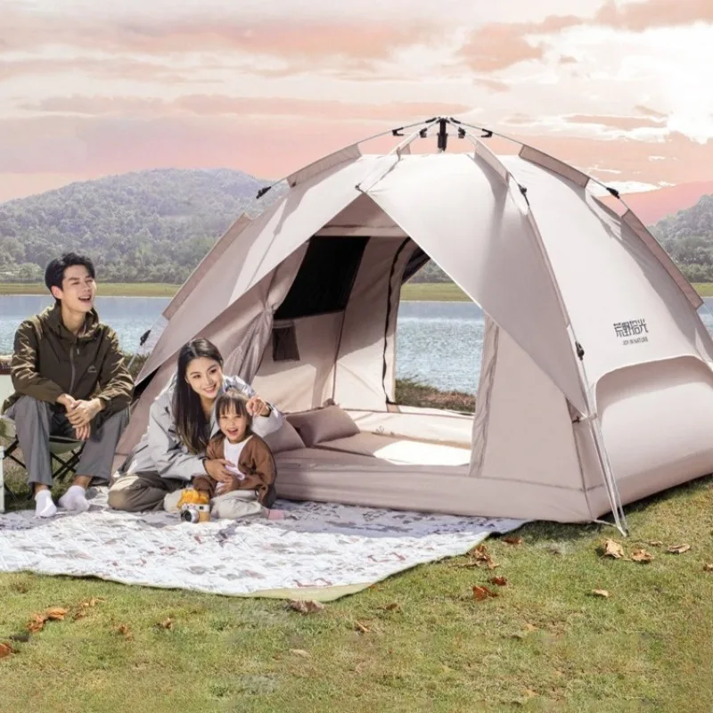 

Портативная пляжная палатка для кемпинга, уличная ночная складная непромокаемая утолщенная быстрооткрывающаяся палатка, солнцезащитный козырек, снаряжение для кемпинга