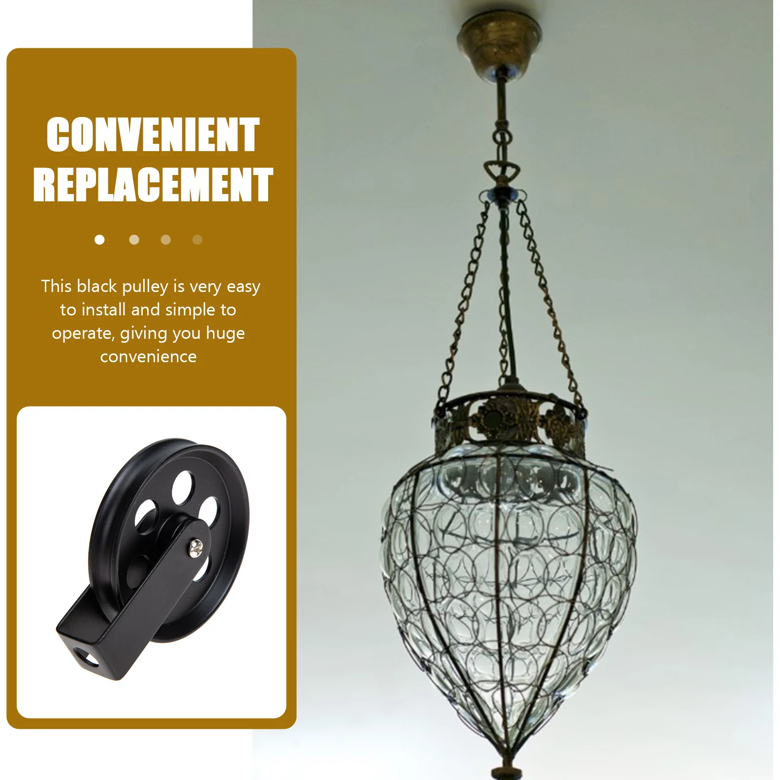 

Black 70Mm Wheel For Diy Pendant Lamp Lighting Fixtures Vintage Cable Pulley Decorative Ceiling Mount Rustic Well Wheel