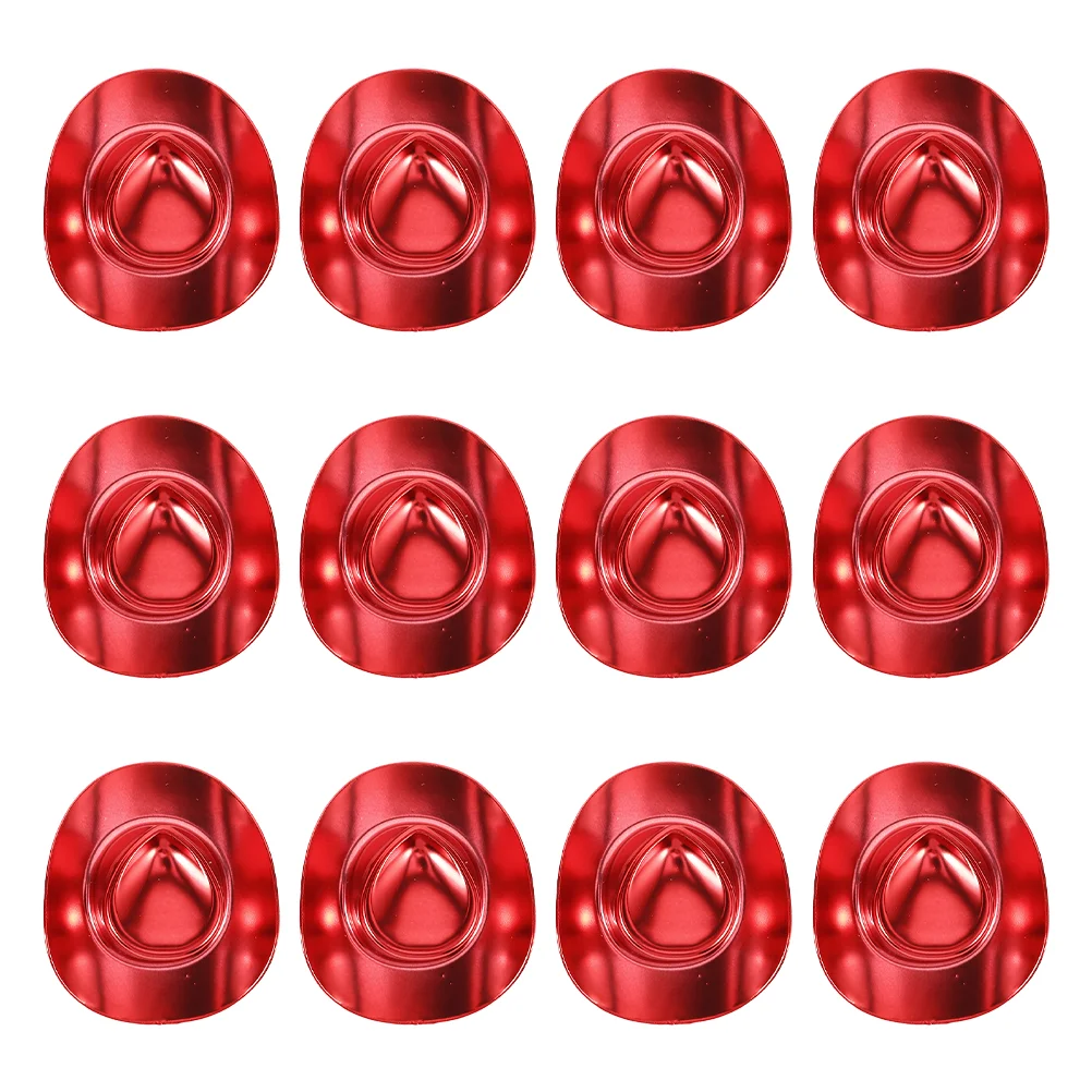 12 Pcs Party Hats for Adults Glitter Cowboy Small Crafts Plastic Mini Western Favor Red Child