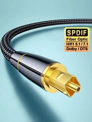 SPDIF-Cable óptico de Audio Digital Toslink, amplificador de Audio Coaxial, altavoz HiFi, barra de sonido para cine en casa, Cable de fibra