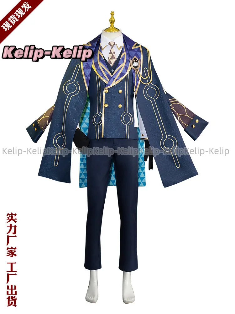 Parrucca del costume cosplay Honkai Star Rail Avventurina personalizzata Dieci Stonehearts Cappello uniforme Orecchini Gilet Halloween Party Outfit Uomo