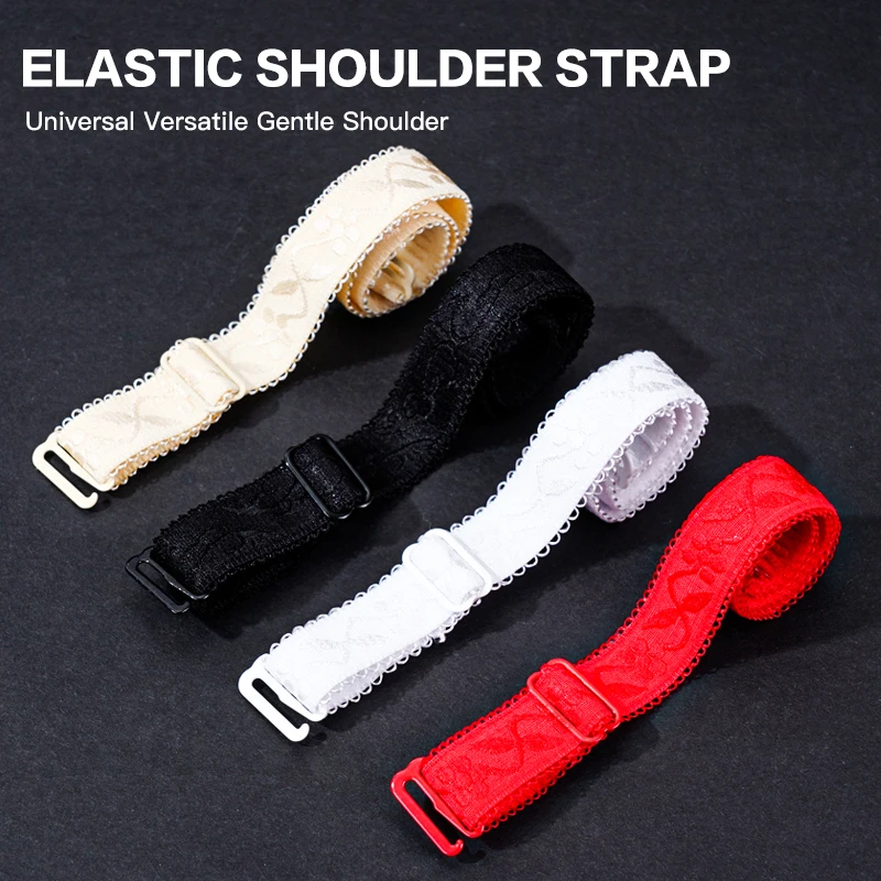 Women's Slip Resistant Bra Width Straps 1.5cm Double Shoulder Elastic Brassiere Printing Replaceable Intimates Accessories