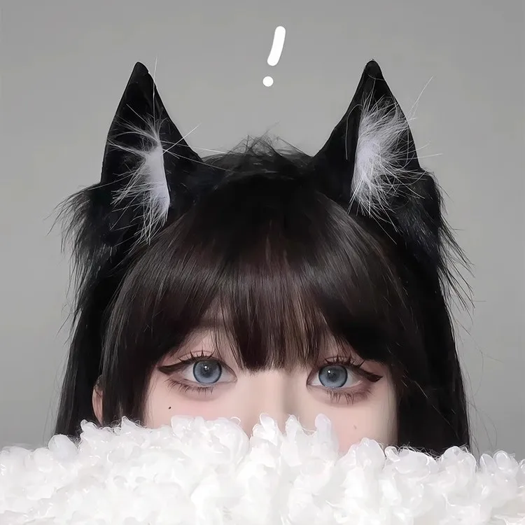 Cat Ear Headband Female Cos Simulation Three-dimensional Animal Ear KC Cute Plush Ears Wash Face Headband Lolita Hair