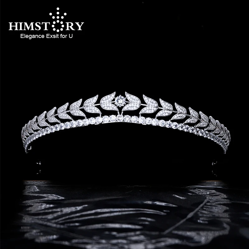 

Himstory Full 5A Cubic Zirconia Tiaras for Women Vintage Crystal Diadem Pageant Party Crown Bride Wedding Hair Accessories Jewel