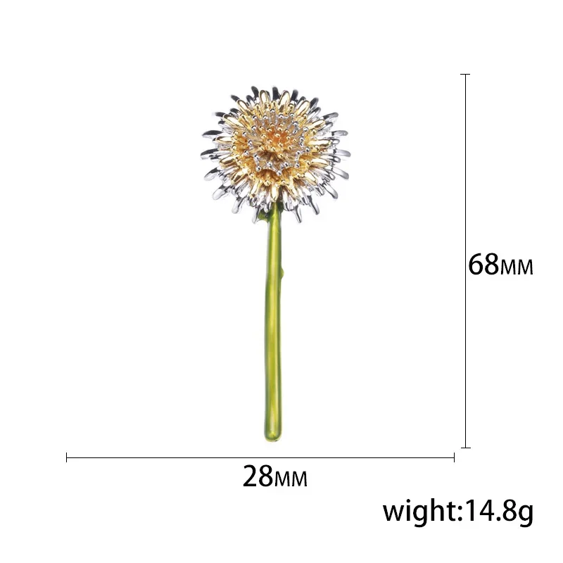 Dmari Women Brooch Gorgeous Lapel Pin Korean Fashion Style Specific Design Dandelion Flower Accessories Luxury Jewelry