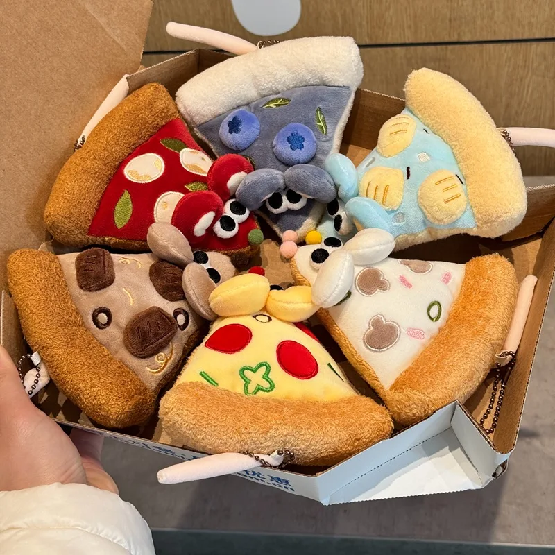 14cm Cartoon Tomato Pizza Keychain Pendant Kawaii Blueberry Doll Cream Mushroom Backpack Bag Decor for Girls Gifts