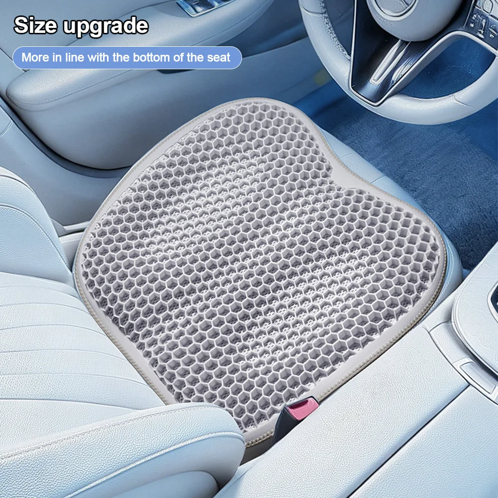 Hochwertiges Sommer-Gel-Sitzkissen für Autositze, Weiche Atmungsaktive Lendenwirbelstütze, Ergonomische Komfortable Rückenstütze für Lange Fahrten – Detail 7