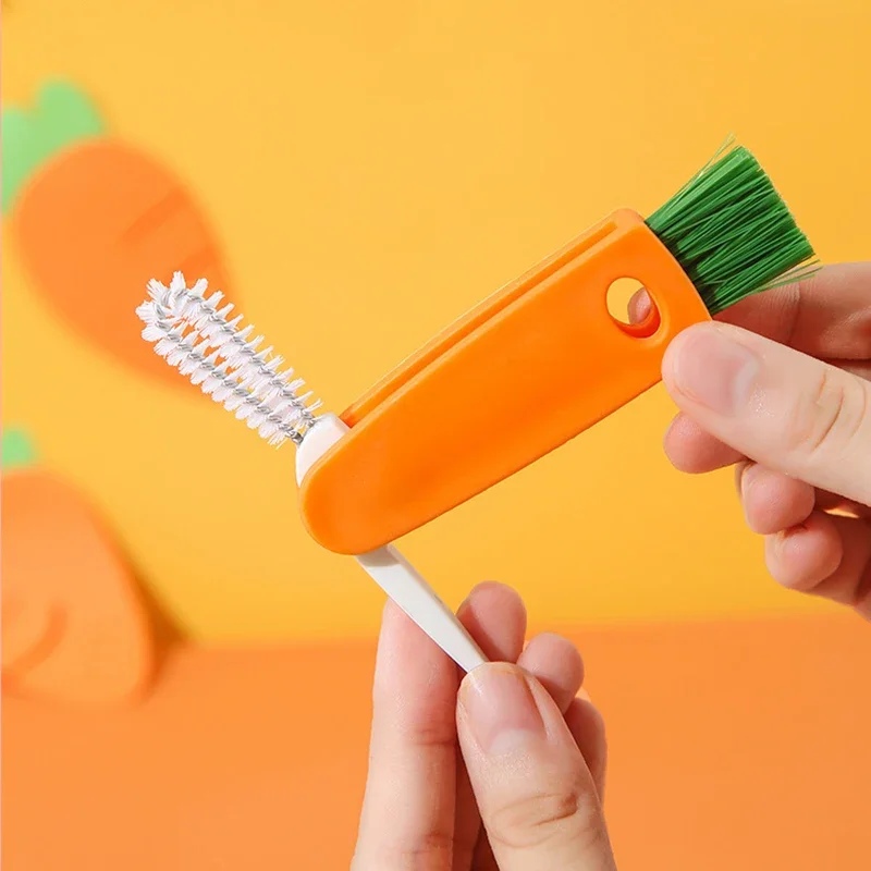 Multi Functional Groove Cleaning Brush Three-in-one Cup Lid Brush Rubber Ring Groove Seam Cleaning Brushes Kitchen Accessories