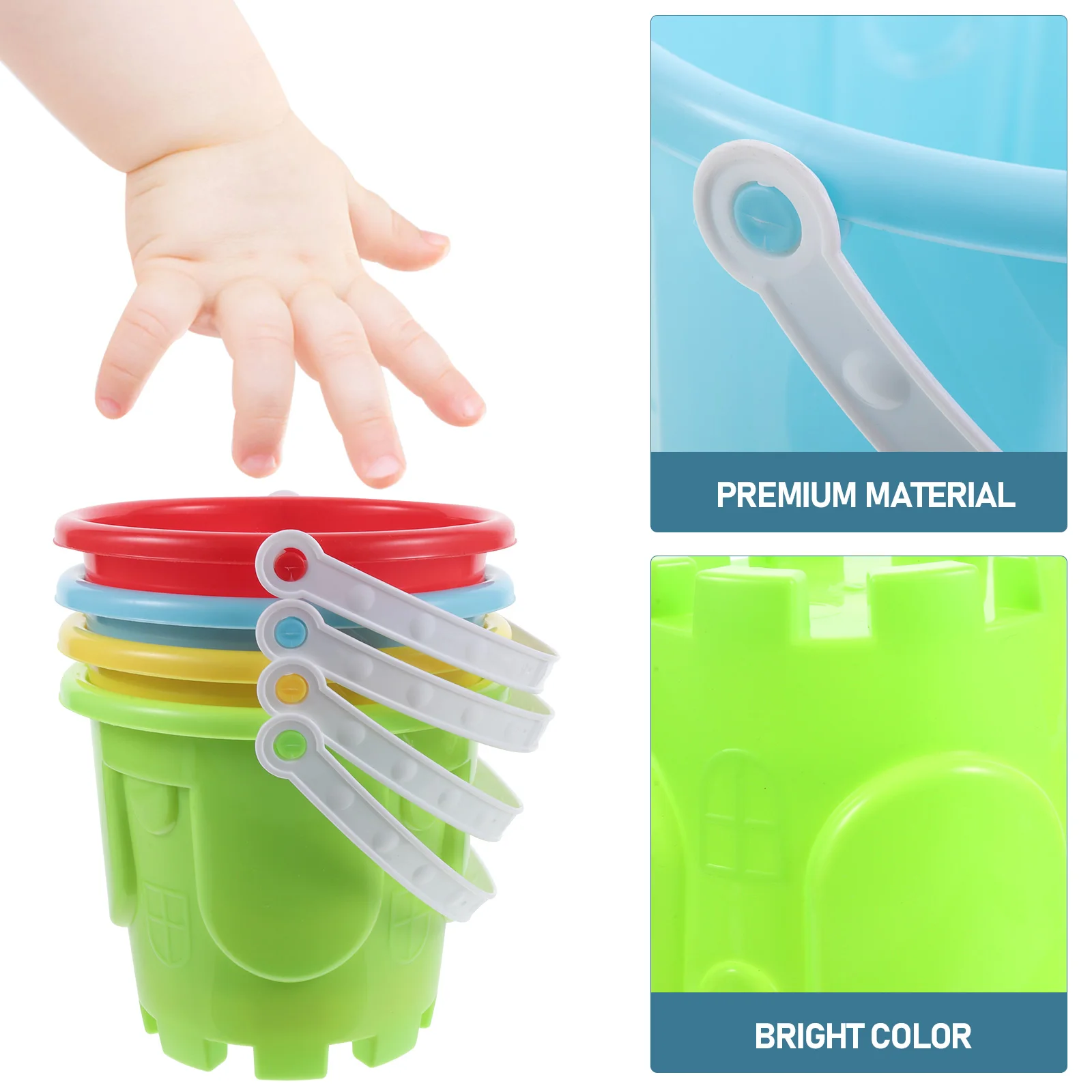 4 stks Kinderen Strand Zandbak Speelgoed Plastic Kasteel Emmer Zand Speelgoed Educatief Strand Spel Speelgoed (Willekeurige Kleur)