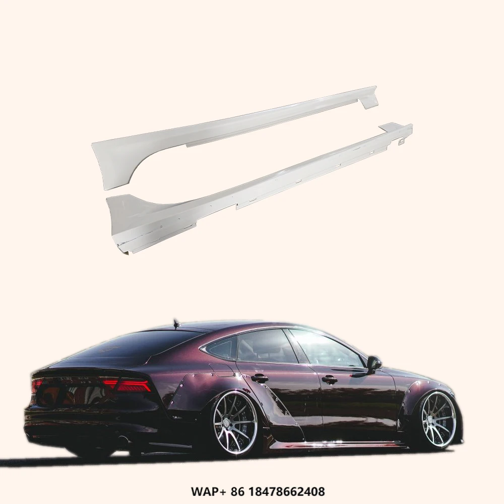 

For 10-17 A7 S7 RS7 Sedan Fiberglass Unpaint CC Style Side Skirts Body Kits