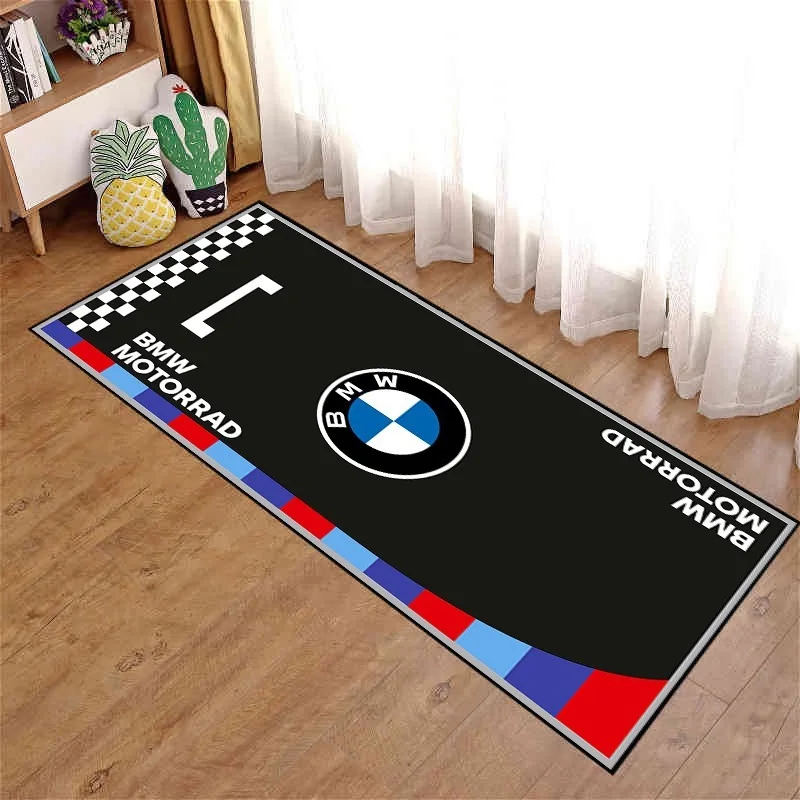 Super Soft Crystal Velvet Motorcycle Display Carpet Work Floor Garage Racing Electric Vehicle Mat Entrance Doormat Bedroom Rug