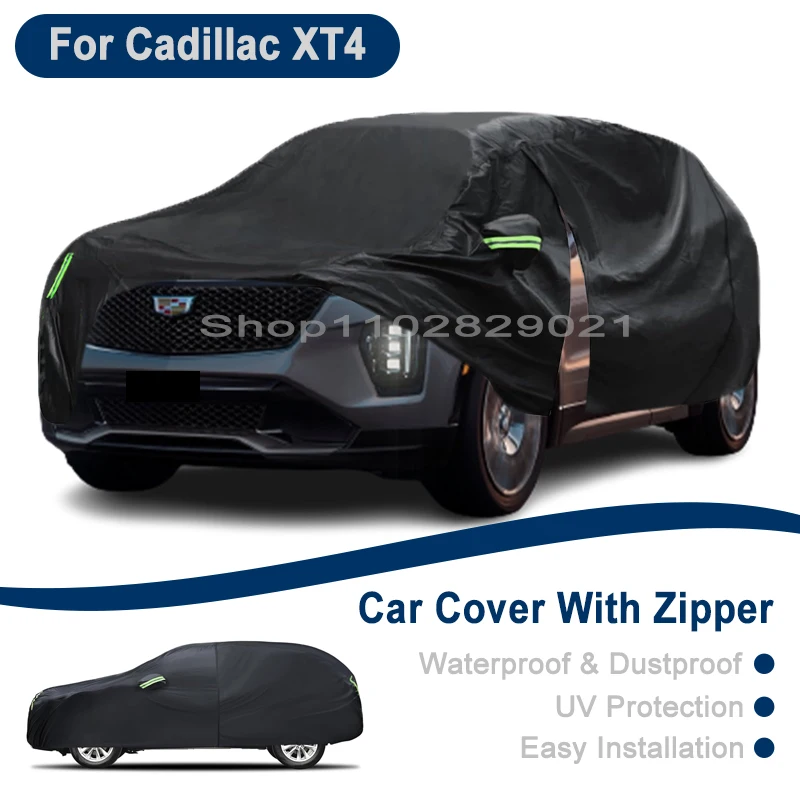 

Outdoor Full Vehicle Cover For Cadillac XT4 - Side Zipper Design, Waterproof Dustproof Sun Protection Car Cover