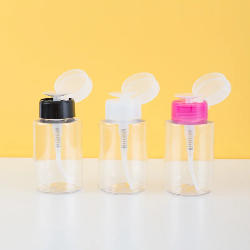 160ml Nail Refillable Bottles Empty Press Pump Dispenser Nail Art Polish Remover Cleaner Makeup Bottle Manicure Tool