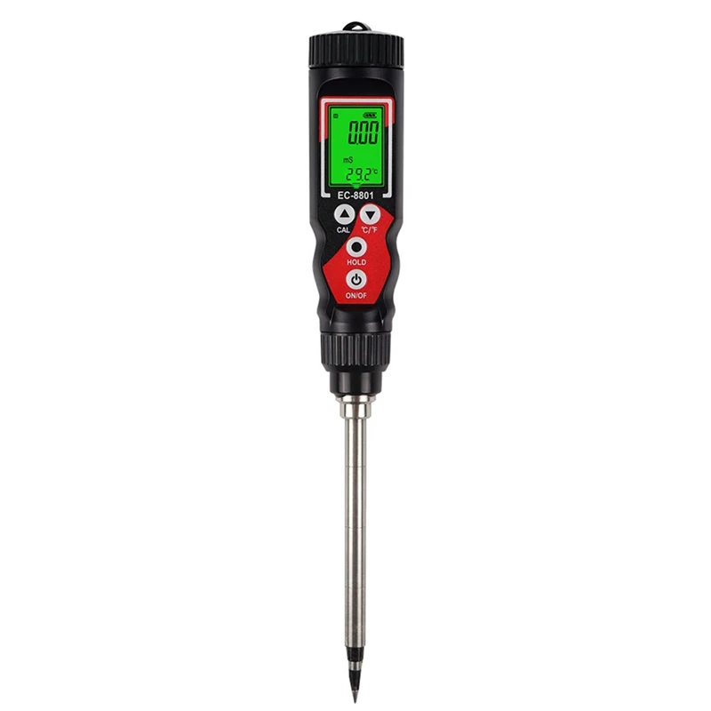 EC Soil Detector Digital EC Temperature Soil Tester Electrical Conductivity Soil Meter For Potted Plants Garden