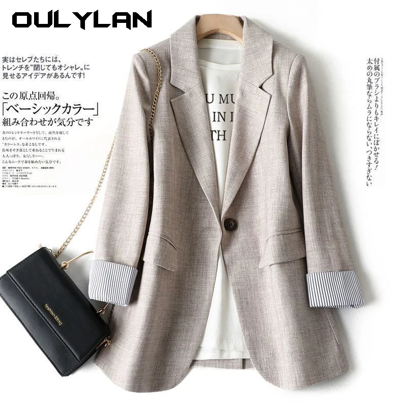 Women's Suit Coat Elegant Sports Casual Blazer Korean Fashion Luxury Jacket Spring Autumn Solid Color Ladies Clothing S-XXXL