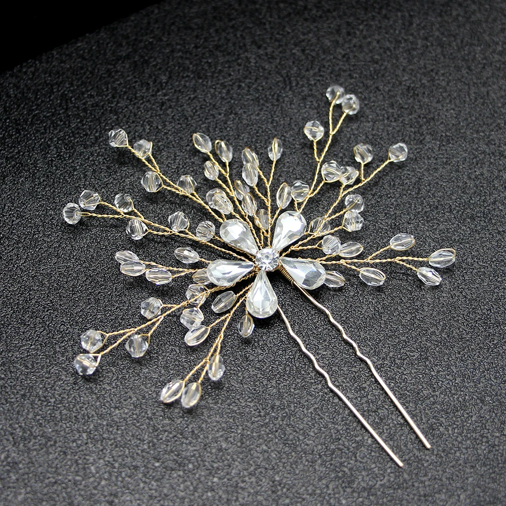 

Crystal Diamond Hairpins Bridal Wedding Rhinestone Pearl U-Shaped Bridesmaid Decorative Pins For Special Occasions