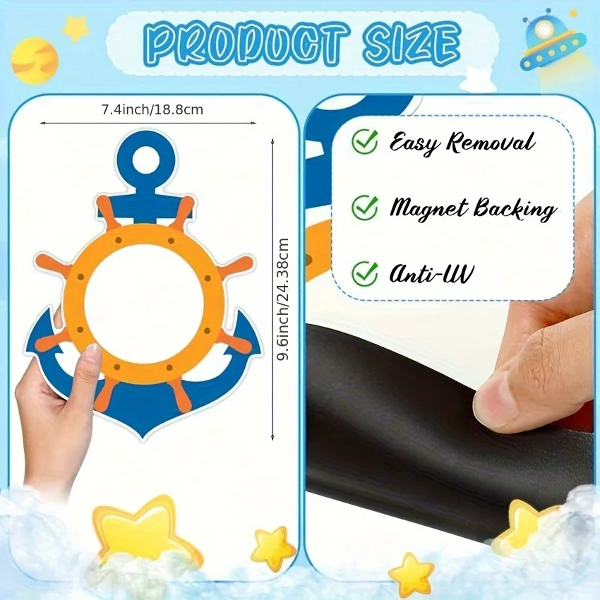 5-Piece Cruise Door Magnetic Decoration Set - with 3 Brushes (Nautical Theme, Suitable for Carnival Cruise Ships)