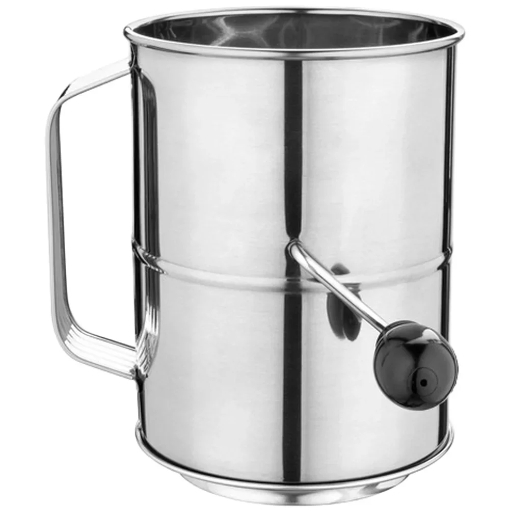 Fine Mesh Sifter Hand Crank Sifter 430 Stainless Steel 304 Stainless Steel Mesh Rotating Wire Design Smooth Rotating Mechanism