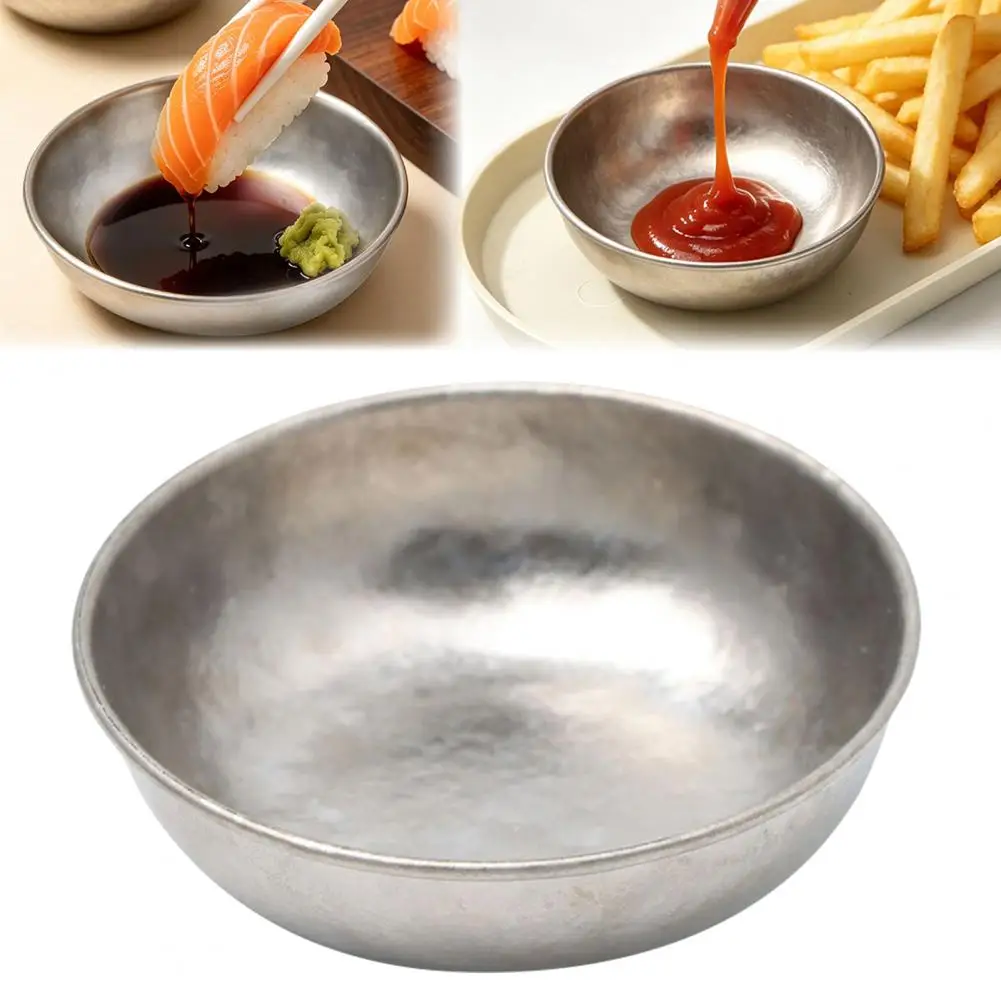 Non-toxic Food Safe Dipping Bowl Pure Sauce Dish for Soy Sauce Small Round Dipping Bowl Lightweight Mini Plate for Hot Pot
