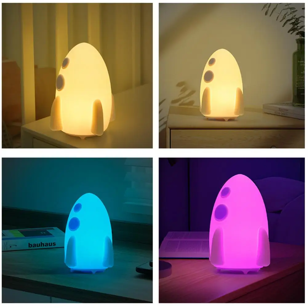 Night Light Useful USB Charging Home Decoration Rocket Style Nursery Lamp Bedroom Sleeping Light for Home