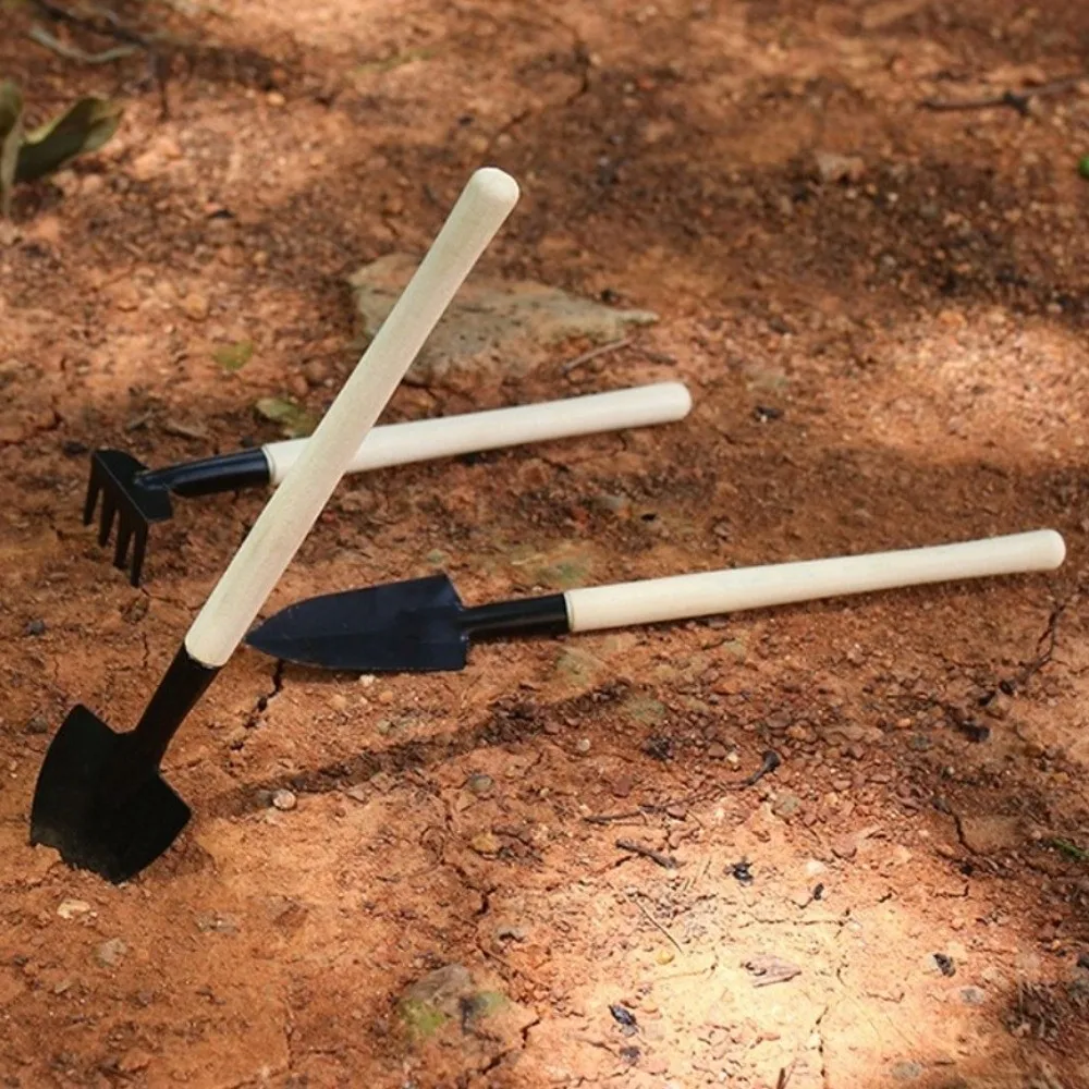 

Multi-functional Mini Garden Planting Tool Set Wood Handle Soil Digging Shovels Gardening Hand Tools Sturdy Hand Rake
