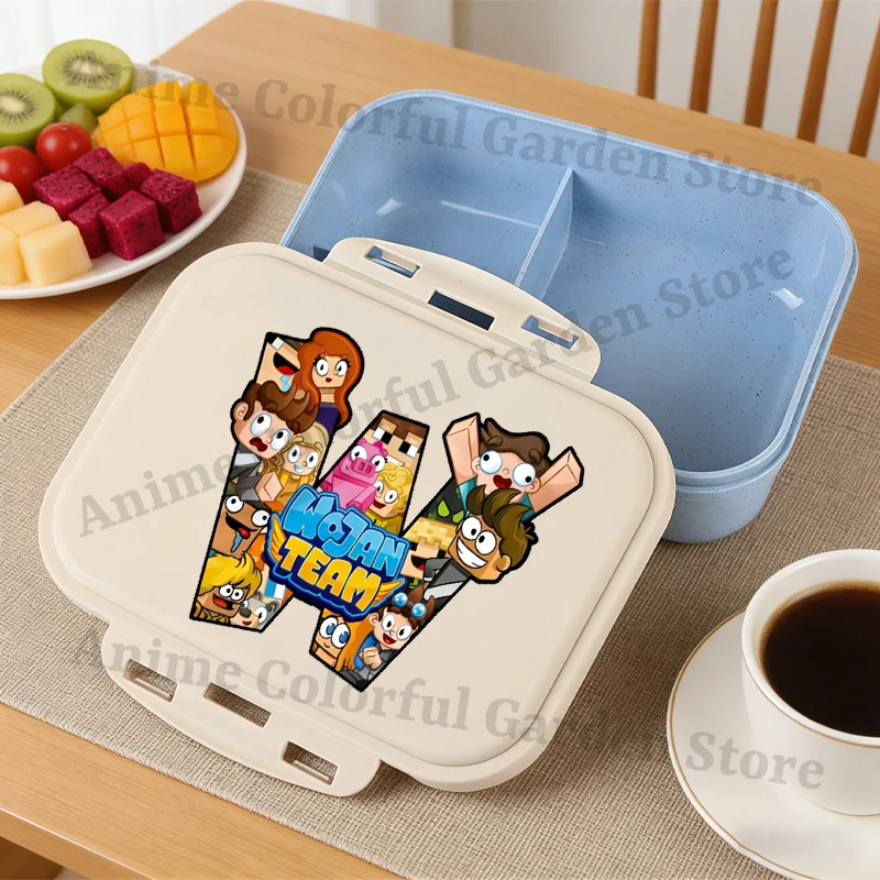 Wojan Team Large Capacity Lunch Box for Boys Girls Anime Cartoon Printed Food Storage Container Students Portable Bento Pouch view 3