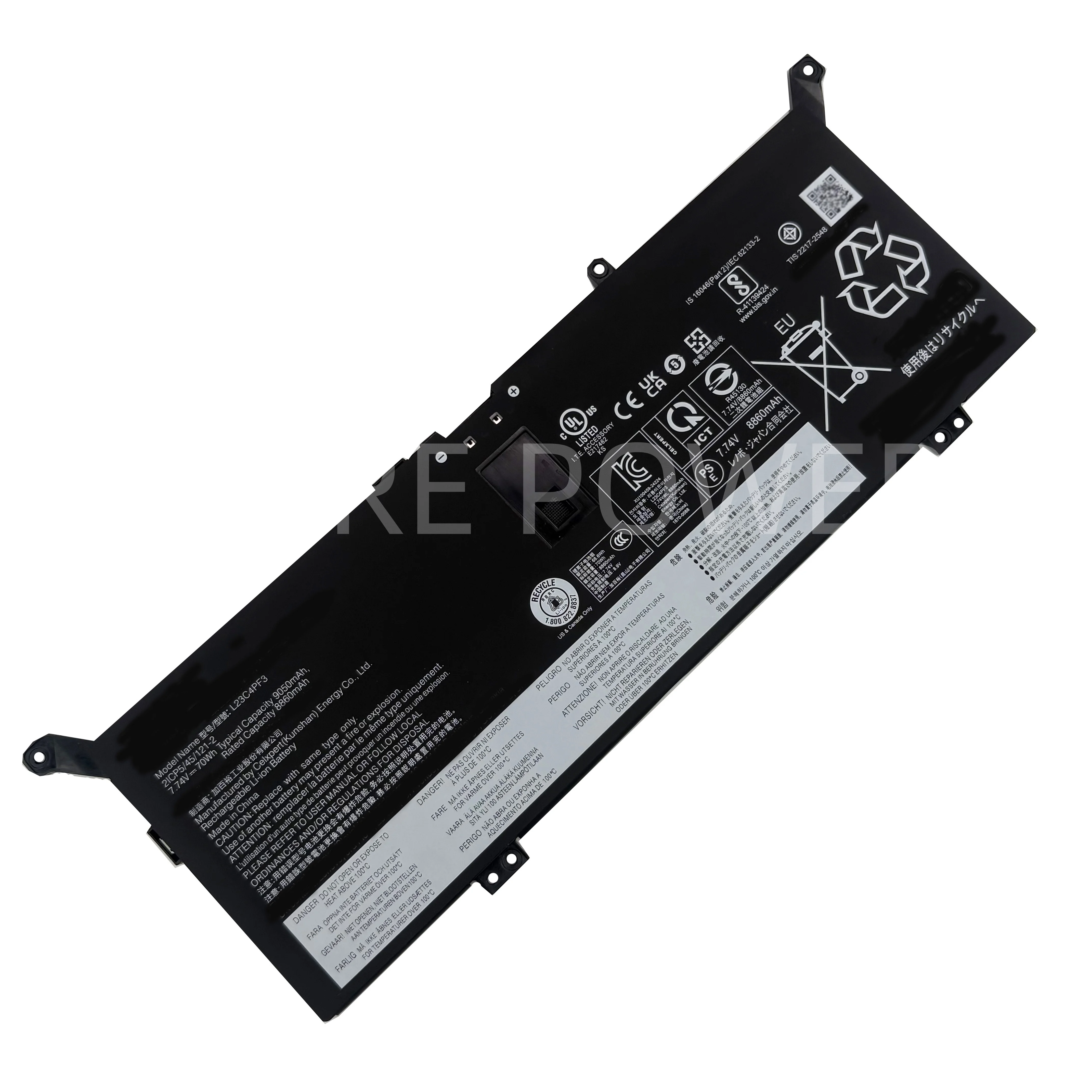 New Laptop Battery L23C4PF3 7.74V 70WH 9050mAh High Quality For Lenovo Yoga Slim 7 14ILL10 15ILL9 Yoga 7 2-in-1