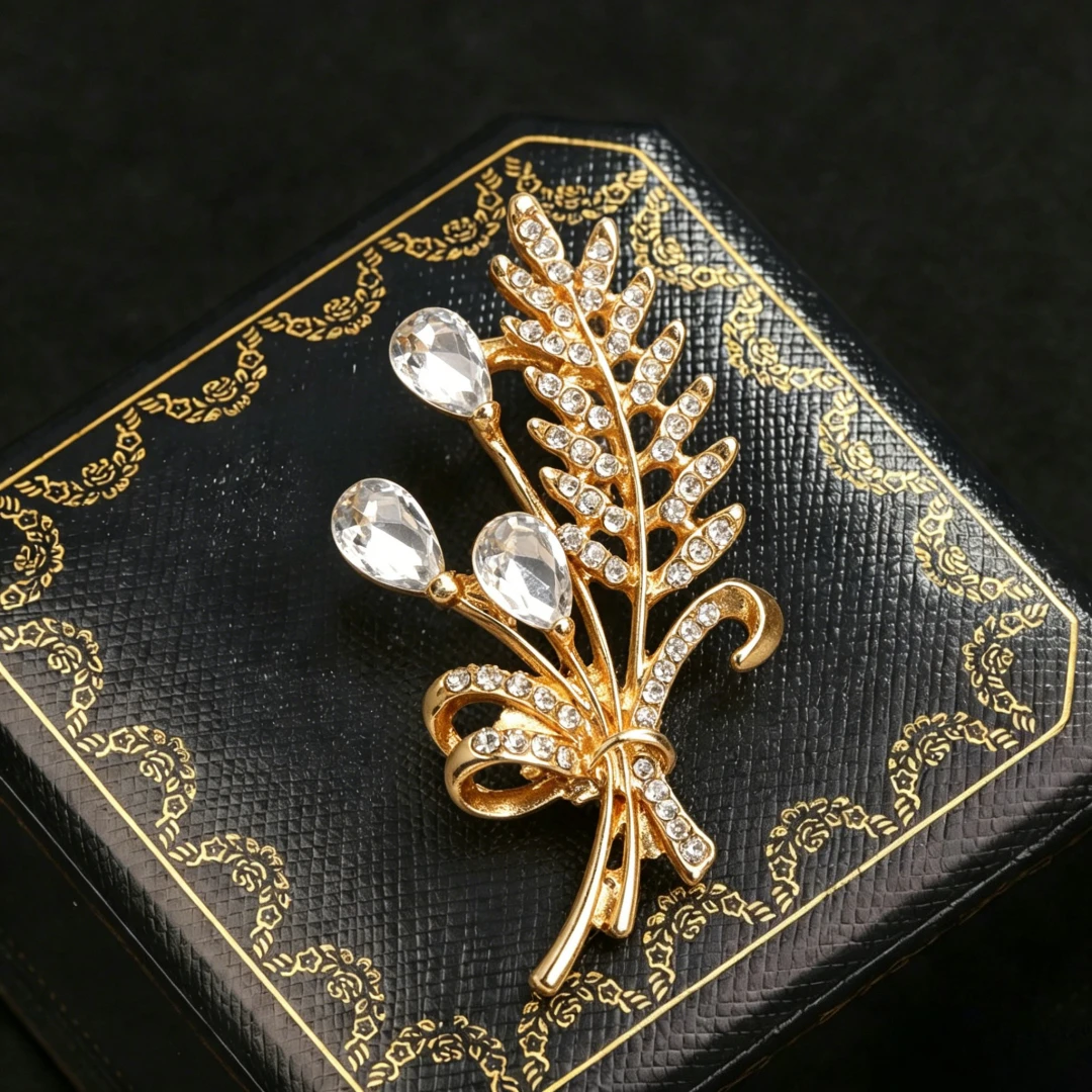 Baroque Luxury Wheat Ear Design Brooch for Men and Women, Jewelry and Accessories, Surprise Gifts for Weddings, Holidays,Parties view 6
