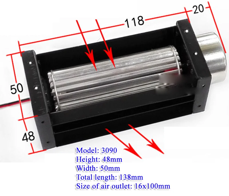 DC12V 24V 3090 30150 30190 30250 30290 30350 large air volume heat dissipation cross flow air blower